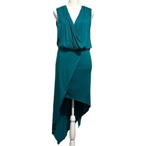 NWT Mason By Michelle Mason Dress Women's‎ Small Teal Asymmetrical Sleeveless